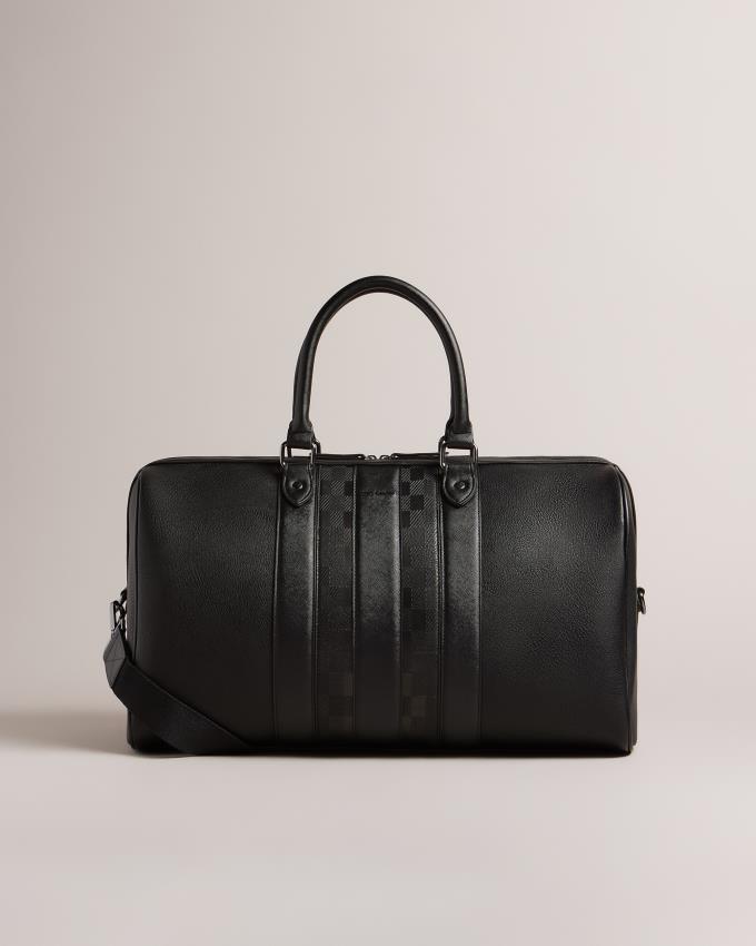 Sacs Ted Baker House Check PU Holdall Noir Homme | STL-34984223